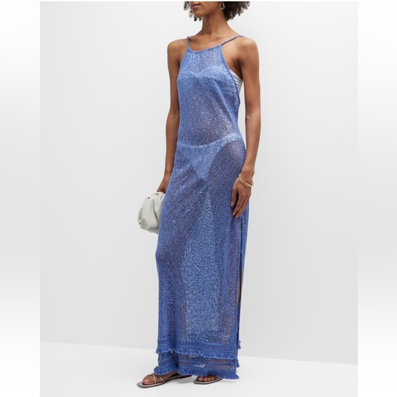 RAMY BROOK**Jayme Lavender Sequin Mesh Maxi Dress Swim Cover-Up***Small … - Picture 3 of 8